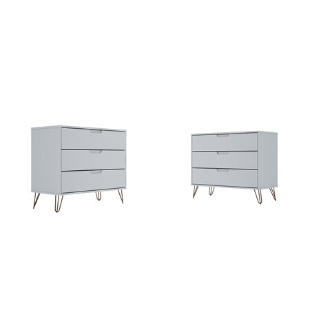 Manhattan Comfort Rockefeller Dresser in White, PK2 2-103GMC1